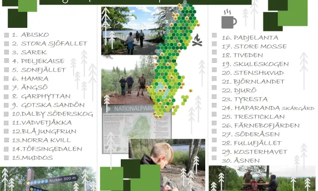 En lista över nationalparker i Sverige, med en karta och bilder. Hur många nationalparker finns det i Sverige? Denna sida hjälper dig att hålla koll.